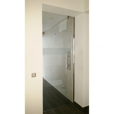 Puerta corredera suspendida carril superior vidrio templado