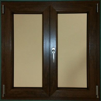 Ventana oscilo batiente pvc color nogal Serie Gealan 8000